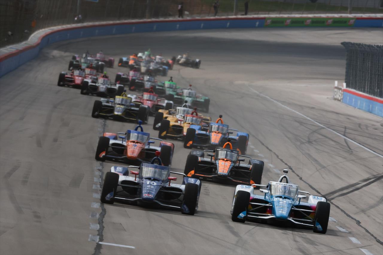 Alex Palou and Josef Newgarden - PPG 375 at Texas Motor Speedway - By: Chris Owens -- Photo by: Chris Owens